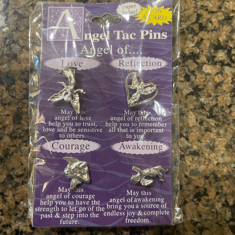 Silver Angel Tac Pins Set to add on hats or clothes